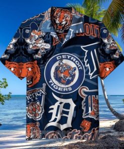 Detroit Tigers Full Tiger Mascot Print Tropical Shirt