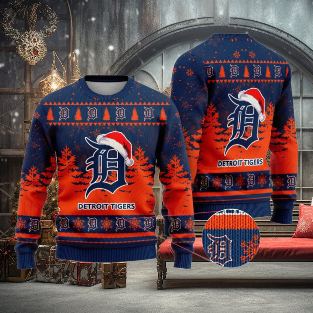 Detroit Tigers Funny Christmas Ugly Sweater Detroit Tigers Funny Christmas Ugly Sweater