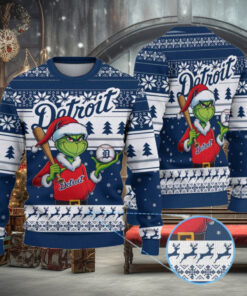Detroit Tigers Funny Grinch Christmas Sweater