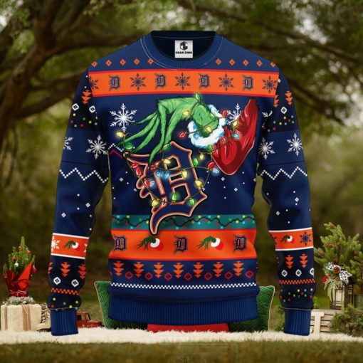 Detroit Tigers Grinch Christmas Ugly Sweater