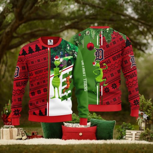 Detroit Tigers Grinch & Scooby doo Christmas Ugly Sweater 1