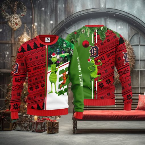 Detroit Tigers Grinch & Scooby doo Christmas Ugly Sweater 1