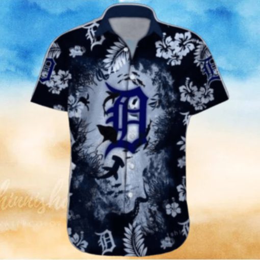 Detroit Tigers Hawaiian Shirt with Ocean Graphics