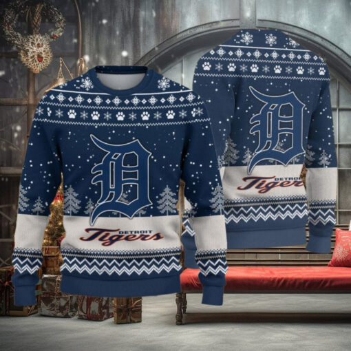 Detroit Tigers Logo Christmas Wool Sweater