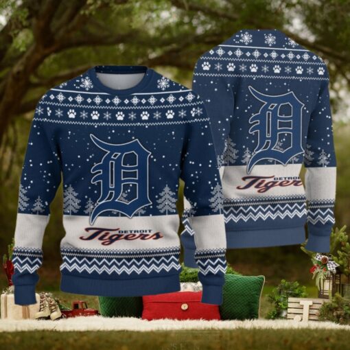 Detroit Tigers Logo Christmas Wool Sweater