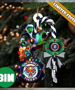 Detroit Tigers MLB Custom Name Grinch Candy Cane Tree Decorations Xmas 2023 Gift Christmas Ornament_41584534 1