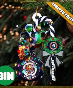 Detroit Tigers MLB Custom Name Grinch Candy Cane Tree Decorations Xmas 2023 Gift Christmas Ornament_41584534 1