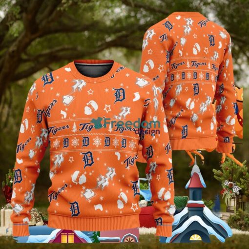Detroit Tigers MLB Snow Santa Reindeer Ugly Christmas Sweater AOP Gift For Fans