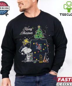 Detroit Tigers Merry Christmas With Snoopy Baby T Shirt