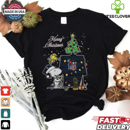 Detroit Tigers Merry Christmas With Snoopy Baby T Shirt