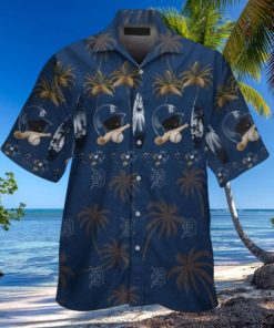 Detroit Tigers Midnight Palm Baseball Hawaiian Shirt