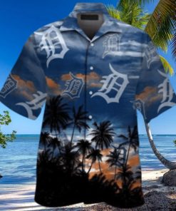 Detroit Tigers Palm Sunset Hawaiian Shirt