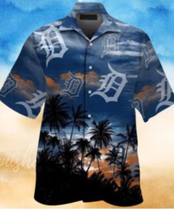 Detroit Tigers Palm Sunset Hawaiian Shirt