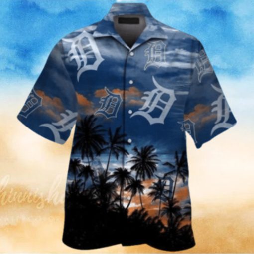 Detroit Tigers Palm Sunset Hawaiian Shirt