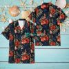 Detroit Tigers Red Hibiscus Green Leaf Dark Background 3D Hawaiian Shirt Gift For Fans