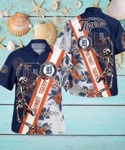 Detroit Tigers Skull Set Hawaiian Shirt And Short For Men And Women