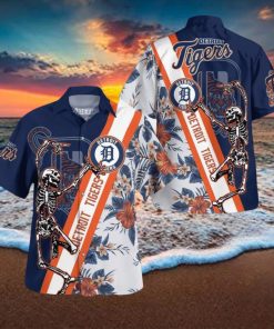 Detroit Tigers Skull Set Hawaiian Shirt And Short For Men And Women