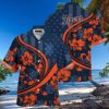 Detroit Tigers Starry Night Floral Orange And Navy Hawaiian Shirt