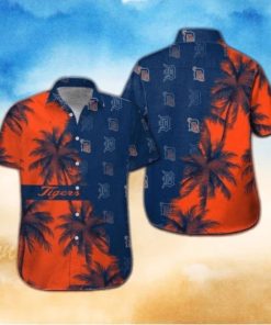 Detroit Tigers Sunset Palms Split Design Hawaiian Shirt