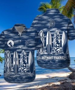 Detroit Tigers Surfboard Stripe Aloha Shirt