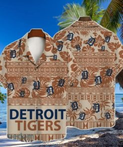 Detroit Tigers Traditional Brown Aloha Shirt