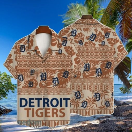 Detroit Tigers Traditional Brown Aloha Shirt
