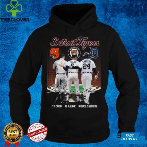 Detroit Tigers Ty Cobb Al Kaline Miguel Cabrera signatures hoodie, sweater, longsleeve, shirt v-neck, t-shirt