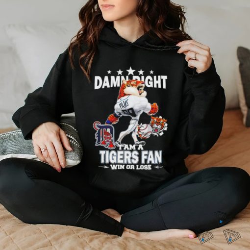 Detroit Tigers mascot damn right I am a Yankees fan win or lose shirt