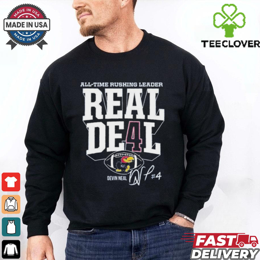 Devin Neal Kansas Jayhawks Football Rushing Record Real Deal Shirt Devin Neal Kansas Jayhawks Football Rushing Record Real Deal Shirt