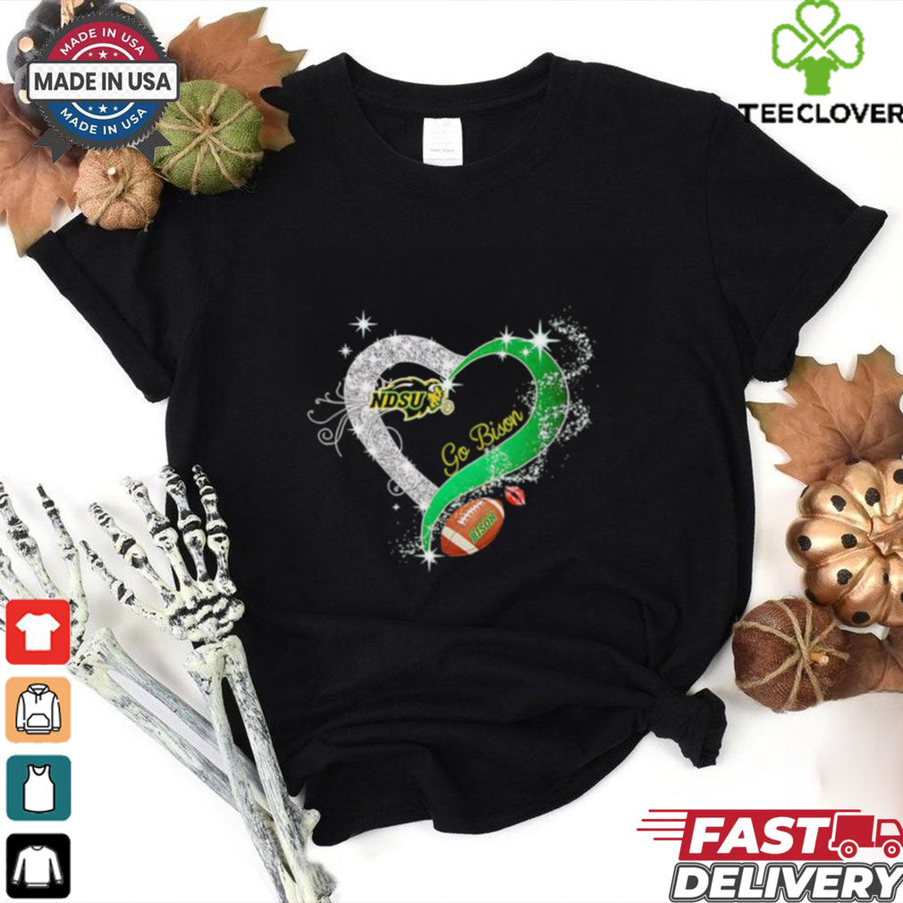 Diamond heart go North Dakota State Bison football shirt Diamond heart go North Dakota State Bison football shirt