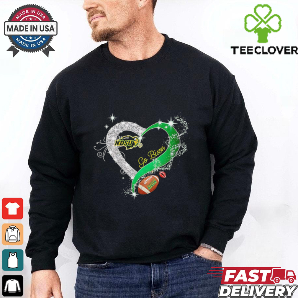 Diamond heart go North Dakota State Bison football shirt Diamond heart go North Dakota State Bison football shirt