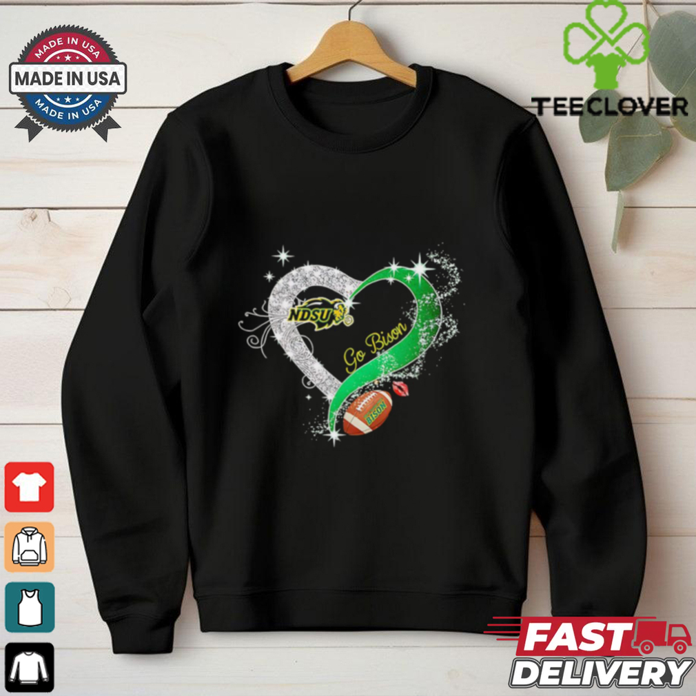 Diamond heart go North Dakota State Bison football shirt Diamond heart go North Dakota State Bison football shirt