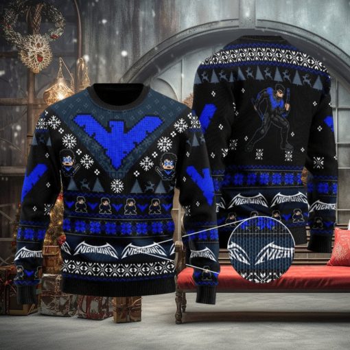 Dick Grayson Nightwing Christmas Woolen Christmas Sweater