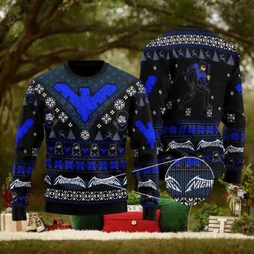 Dick Grayson Nightwing Christmas Woolen Christmas Sweater