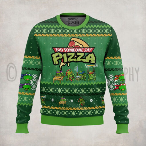 Did someone say Pizza, Teenage Mutant Ninja Turtles Ugly Christmas Sweater
