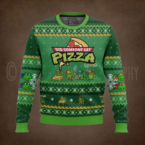 Did someone say Pizza, Teenage Mutant Ninja Turtles Ugly Christmas Sweater