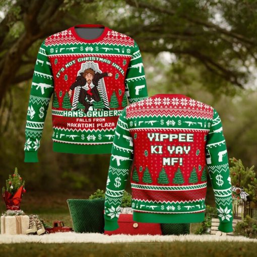 Die Hard Christmas Ugly Sweater Hans Gruber Fall