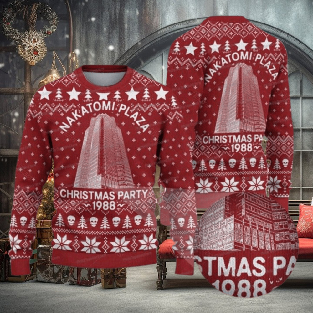 Die Hard Nakatomi Plaza Christmas Ugly Sweater Party 1988 Die Hard Nakatomi Plaza Christmas Ugly Sweater Party 1988