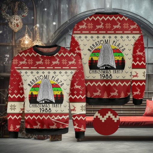 Die Hard Nakatomi Plaza Party 1988 Festive Knitted All Over Print Sweater For Xmas