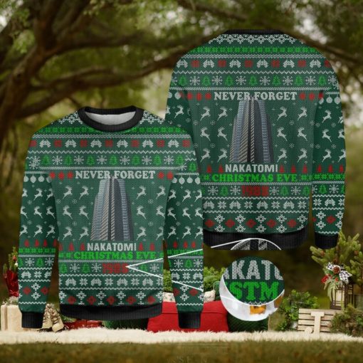 Die Hard Never Forget Nakatomi Plaza Christmas Eve 1988 Ugly Christmas Sweater