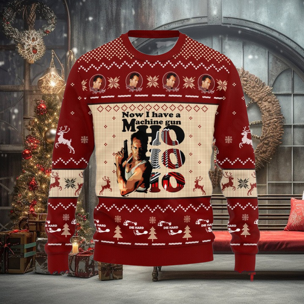 Die Hard Now I Have A Machine Gun Ugly Christmas Sweater Die Hard Now I Have A Machine Gun Ugly Christmas Sweater