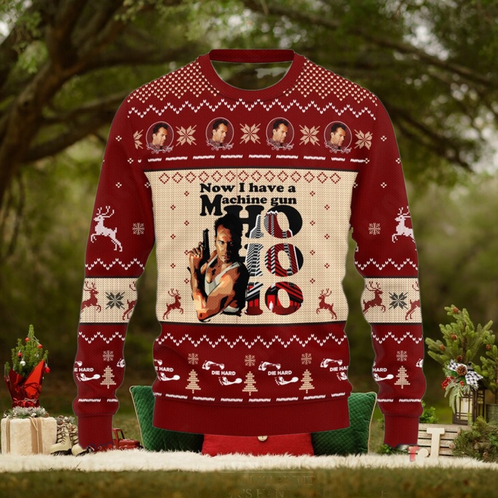 Die Hard Now I Have A Machine Gun Ugly Christmas Sweater Die Hard Now I Have A Machine Gun Ugly Christmas Sweater