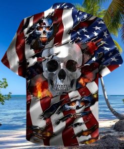 Died For My Country Skull Hawaiian Shirt Unisex Adult