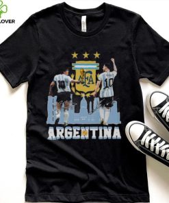 Diego Maradona and Lionel Messi Argentina City signatures shirt