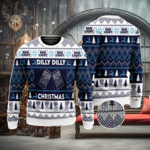 Dilly Dilly Bud Light Beer 3D All Over Printed Ugly Christmas Sweater Christmas Gift For Family
