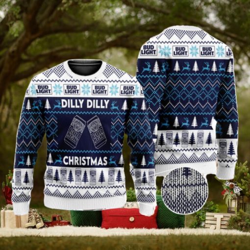 Dilly Dilly Bud Light Beer 3D All Over Printed Ugly Christmas Sweater Christmas Gift For Family