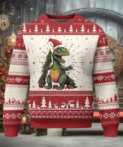 Dinosaur Christmas Ugly Christmas Sweater Fa Ra Ra Ra Rawr Xmas Tree Santa Rex Lover