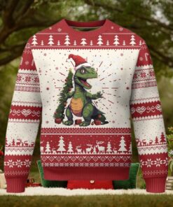 Dinosaur Christmas Ugly Christmas Sweater Fa Ra Ra Ra Rawr Xmas Tree Santa Rex Lover
