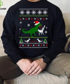 Dinosaur Eating Reindeer Shirt Funny