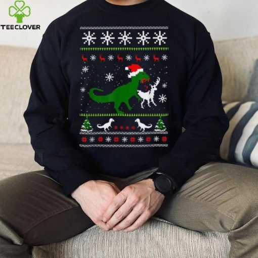 Dinosaur Eating Reindeer Shirt Funny